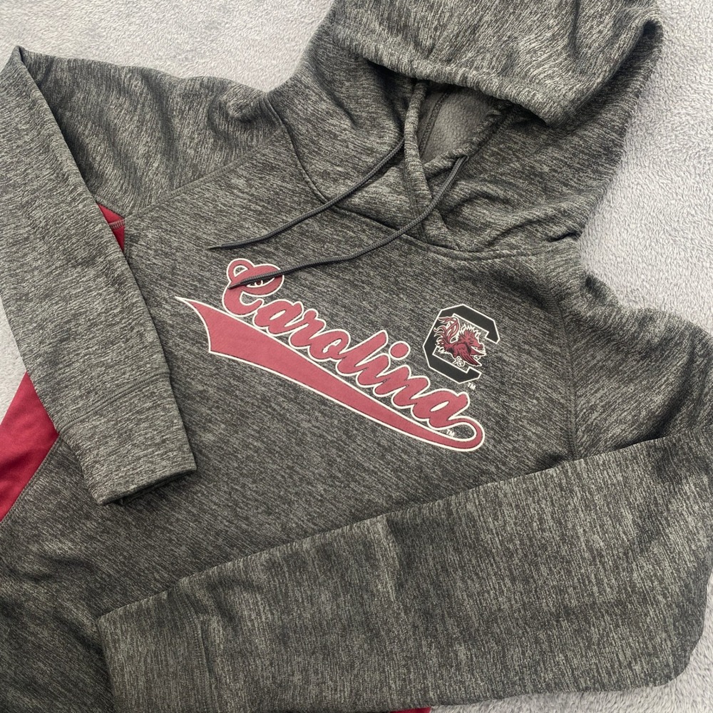 Colosseum Hoodie Womens Large Gray South Carolina Gamecocks Pullover Space Dye